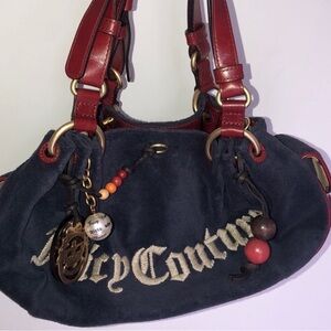 Juicy couture bag purse navy red nautical rope